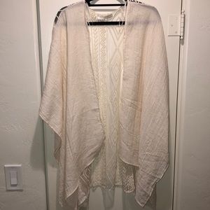 Mahina Natural Linen and Sheer Stitched Cover Up